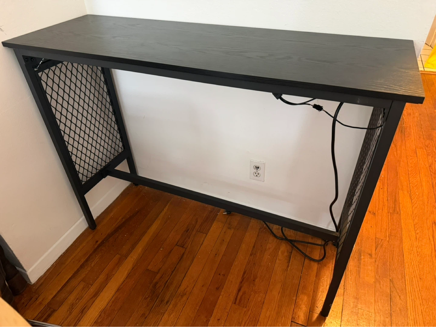 Black Console Table with Built-in Outlet - photo 2