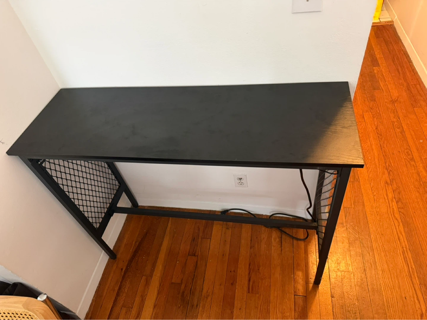 Black Console Table with Built-in Outlet - photo 3