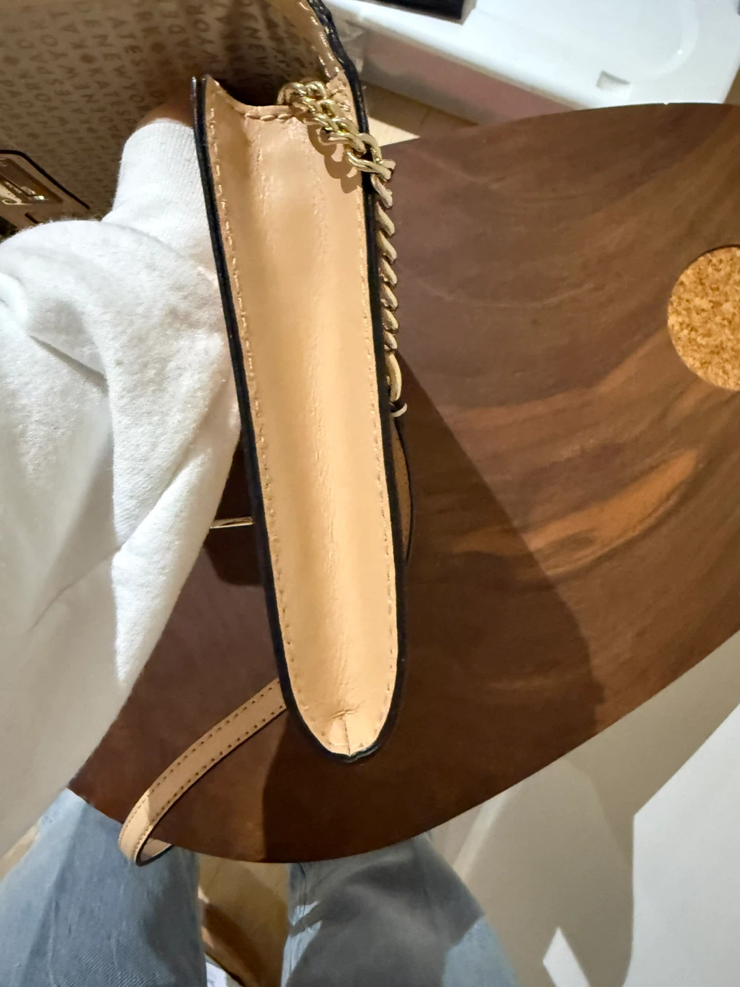 Kate Spade New York Nude Crossbody Leather Bag, Gold Chain - photo 4