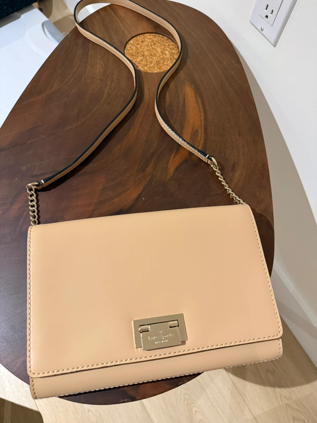 Kate Spade New York Nude Crossbody Leather Bag, Gold Chain - photo 2
