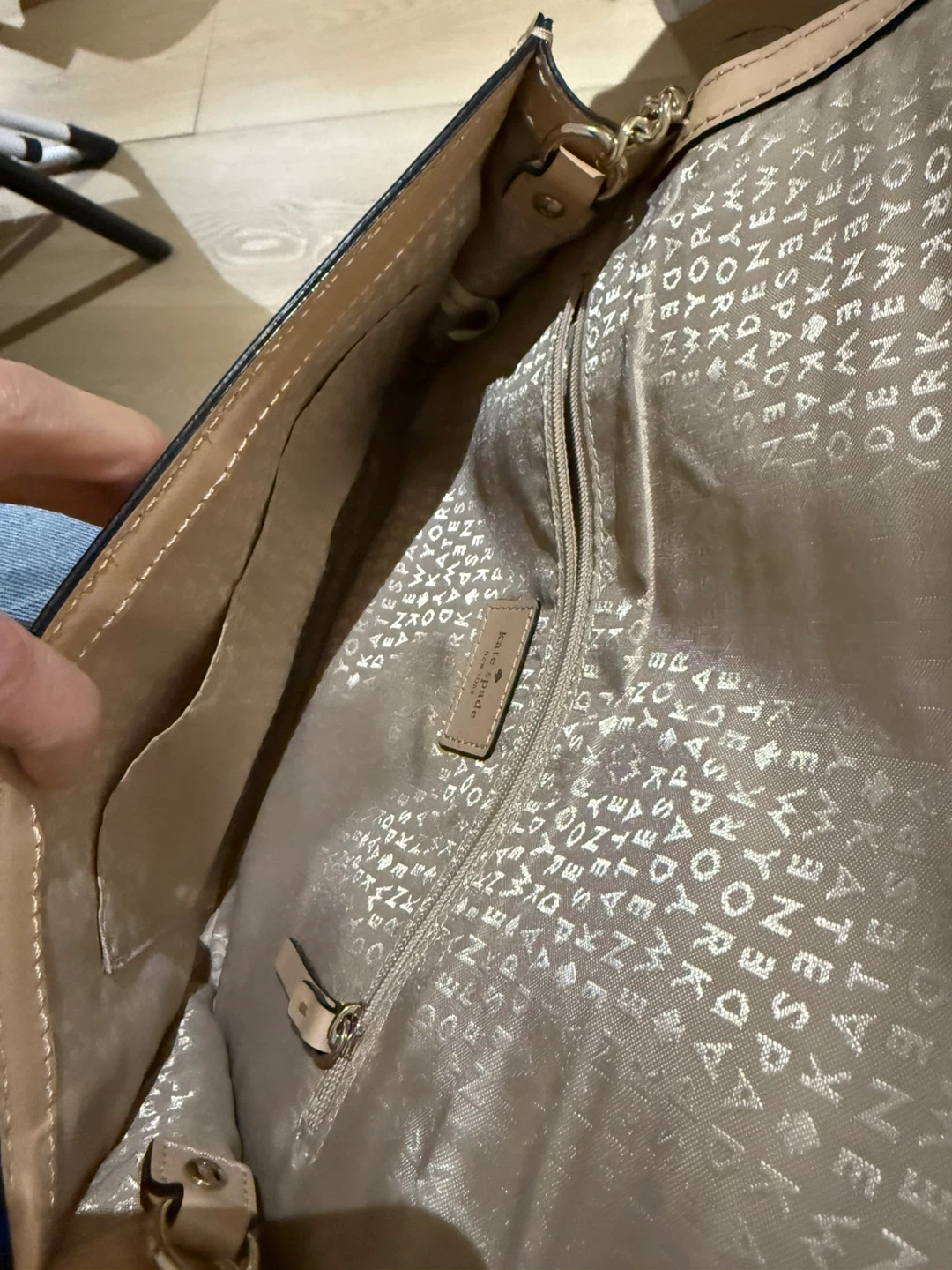 Kate Spade New York Nude Crossbody Leather Bag, Gold Chain - photo 5