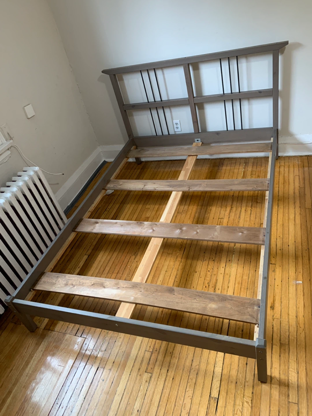 Grey Double Bed Frame with Headboard - photo 5