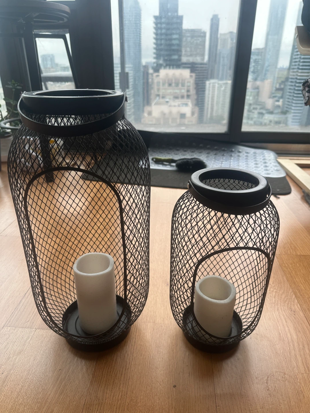 Black Metal Lanterns (a set of two)