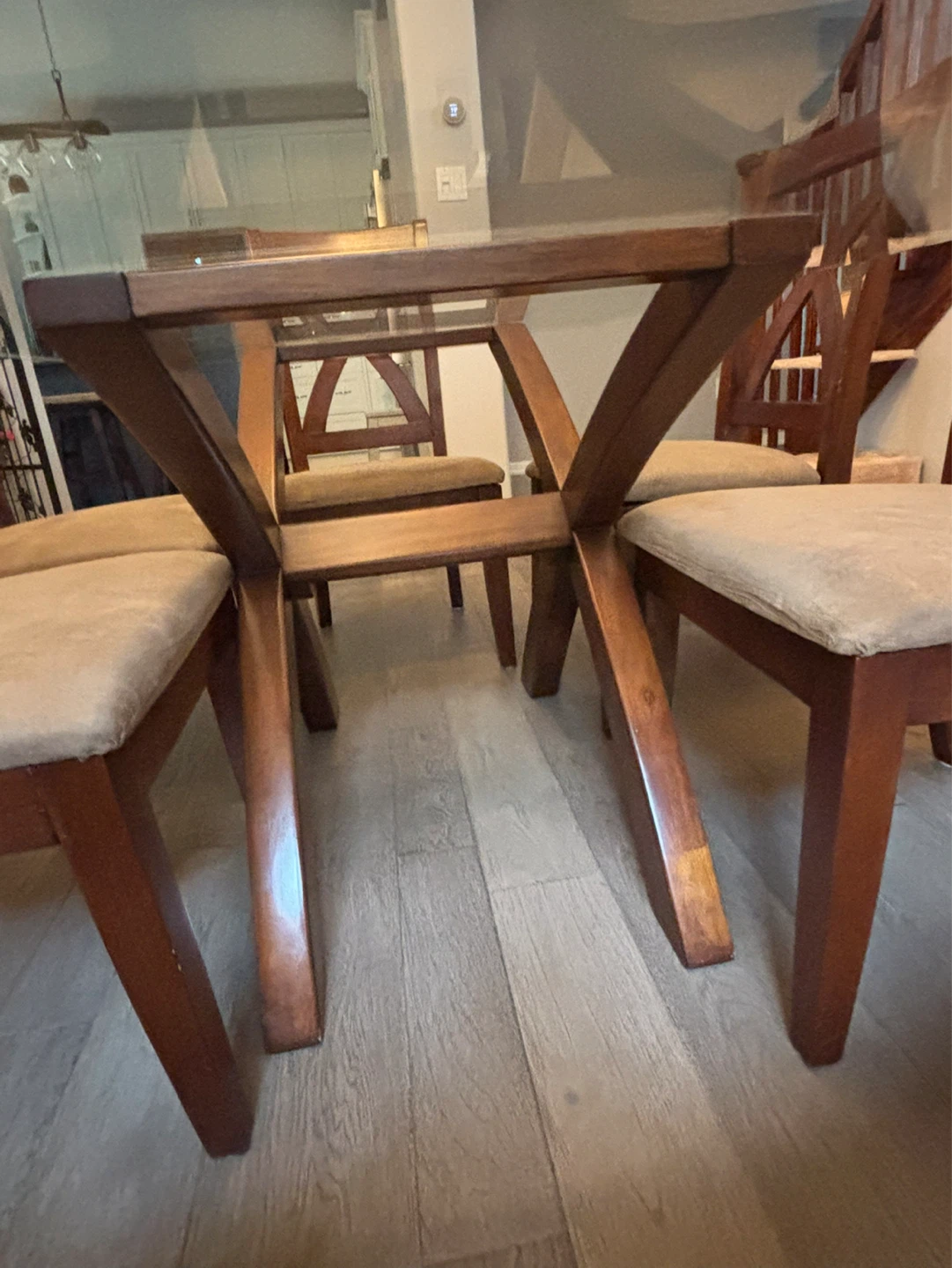 Glass Top Dining Table with 6 Chairs - photo 4