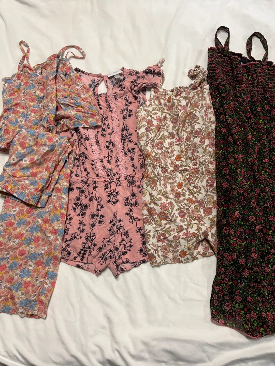 Size 8 Girls Floral Rompers and Jumpsuits Lot