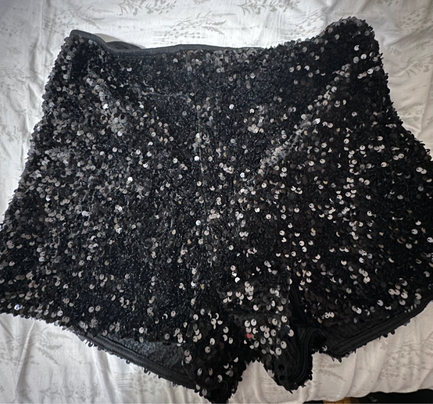 MNG Black Sequin Shorts - Size M - photo 2
