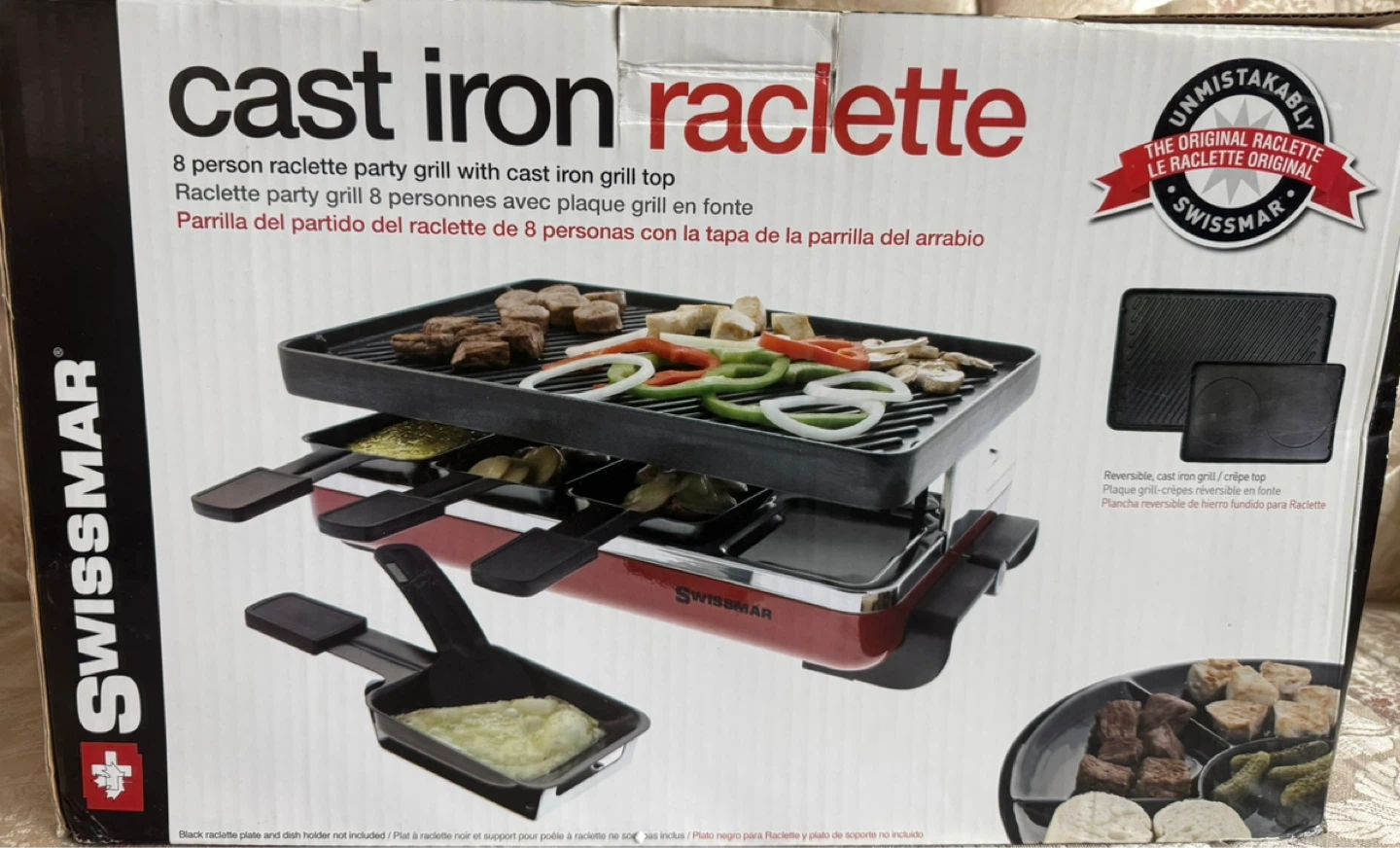 🔥 Brand New Swissmar Cast Iron Raclette Grill – 8 Person Set 🔥