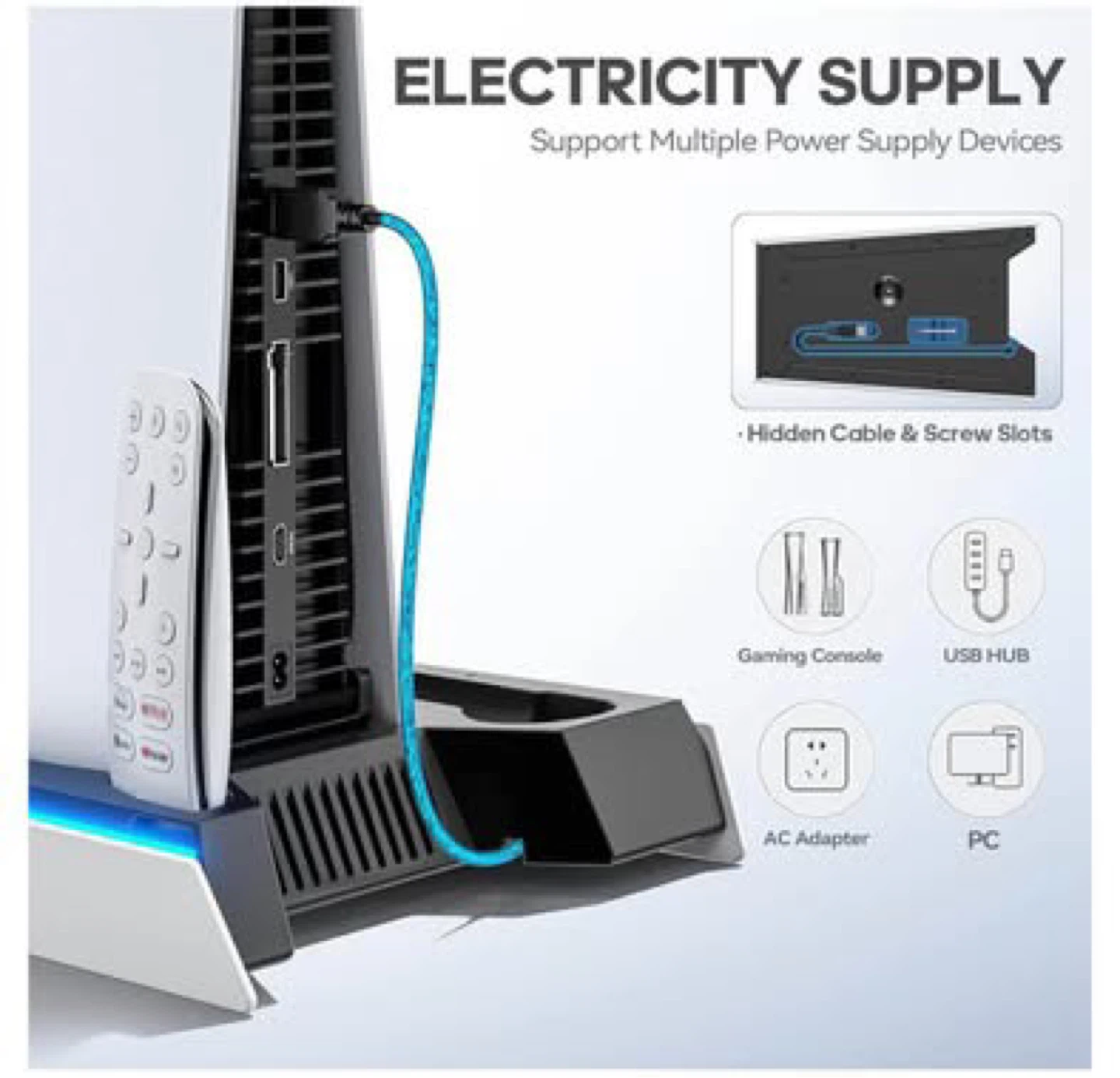 PS5/Slim/Pro Stand, PS5 Cooling & Charging Station (PICKERING)