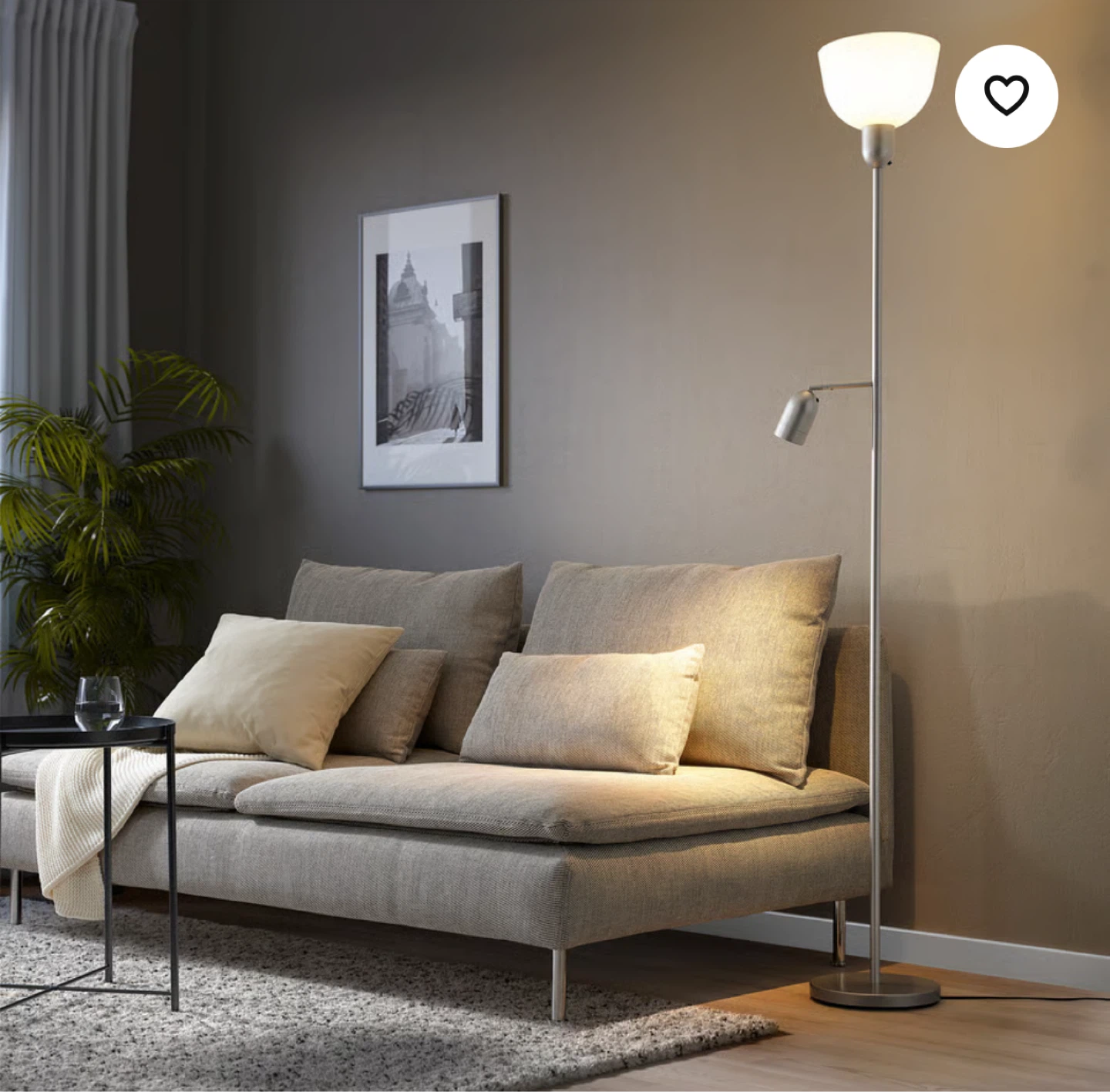 IKEA Floor Lamp with Reading Light (Silver/Black) - photo 4