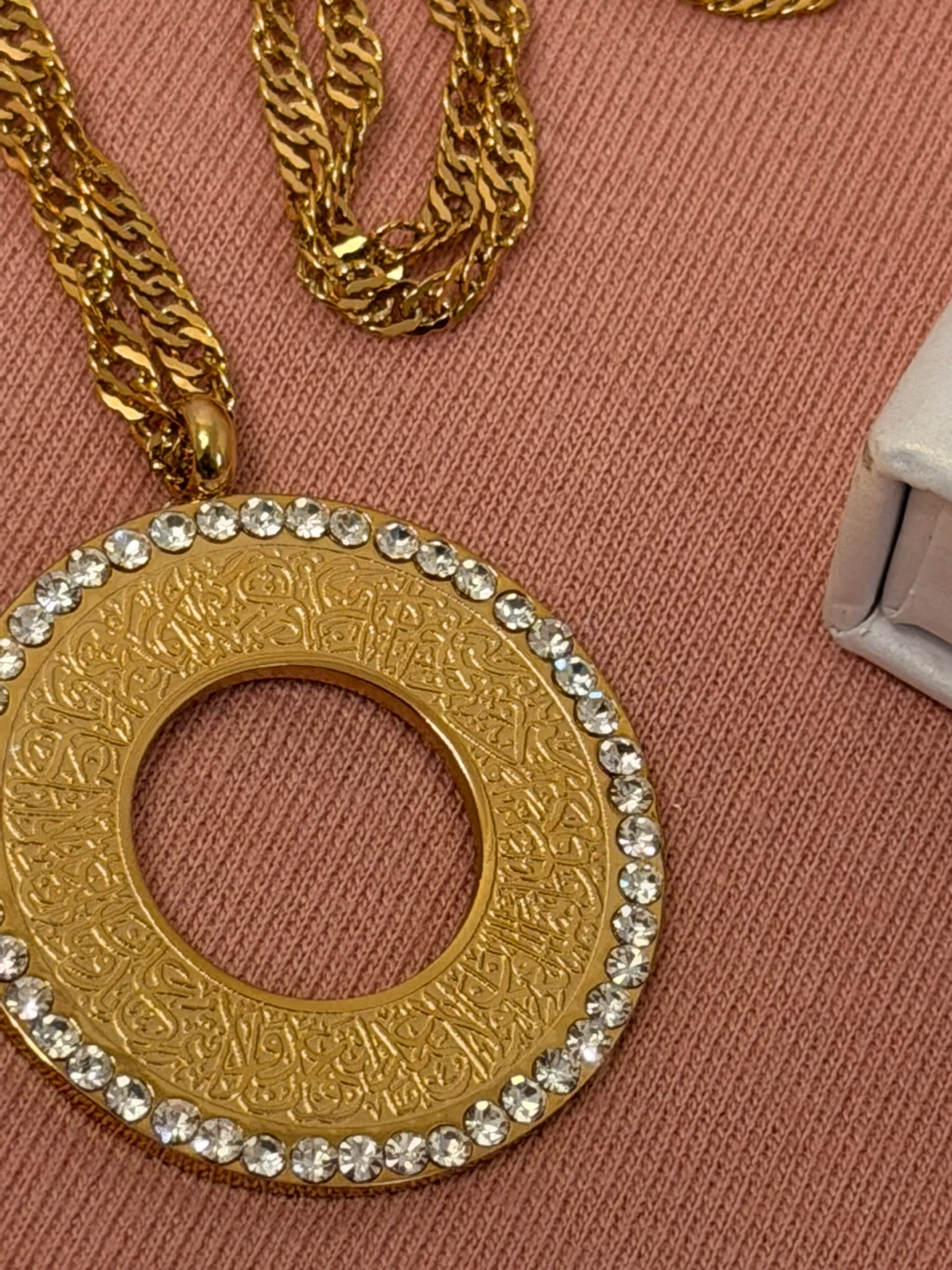 Qitian Jewelry Gold Tone Pendant Necklace with Crystals - photo 5