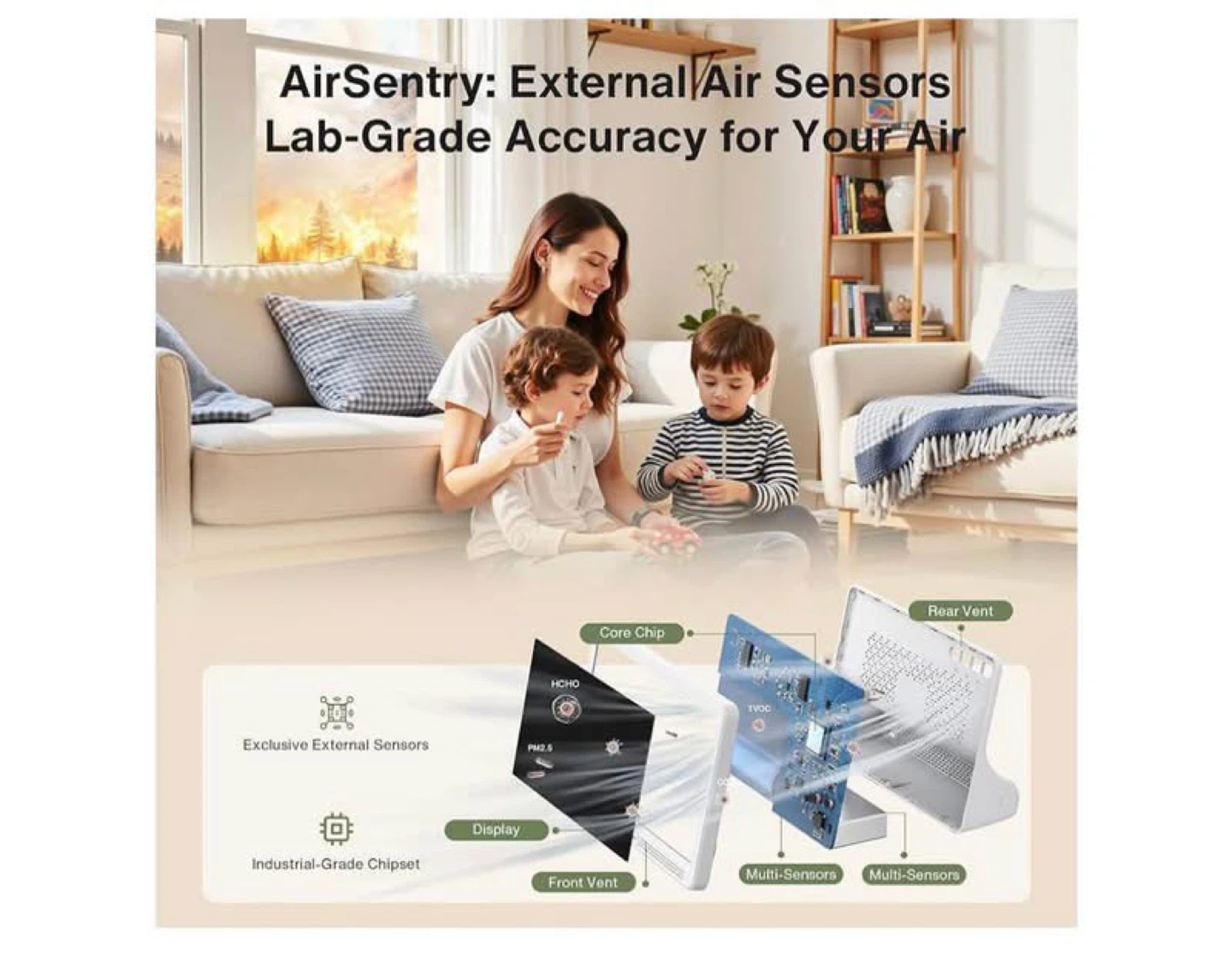 bonoch 16 in 1 Air Quality Monitor Indoor 7" - photo 2