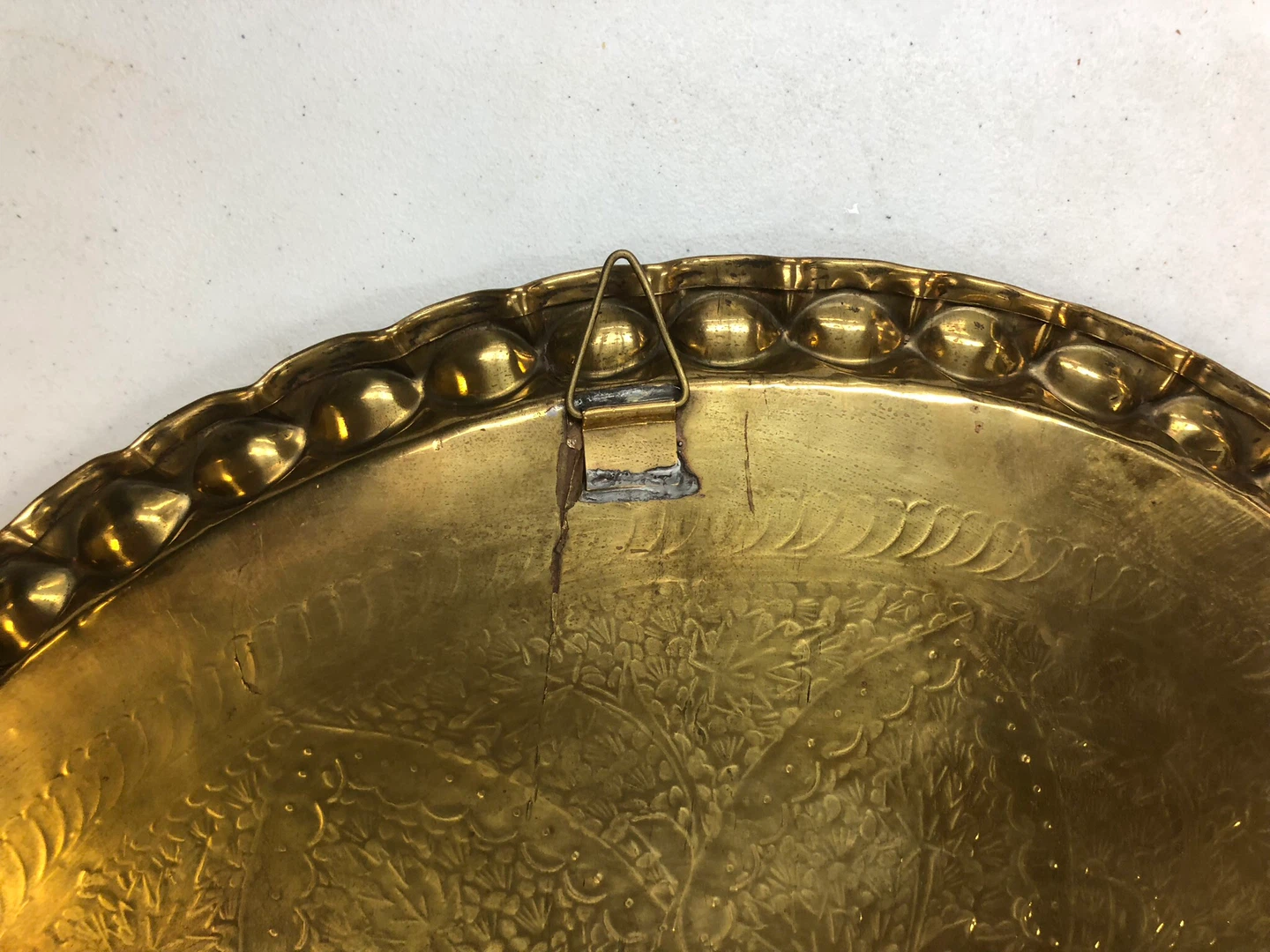 Vintage Brass Decorative Tray - 30 inch Diameter - photo 3