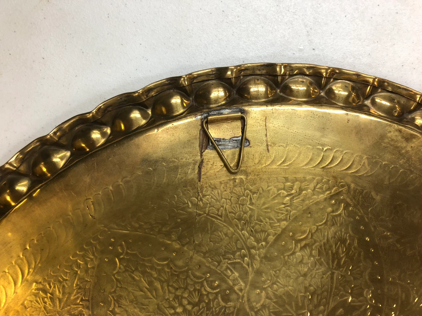 Vintage Brass Decorative Tray - 30 inch Diameter - photo 4