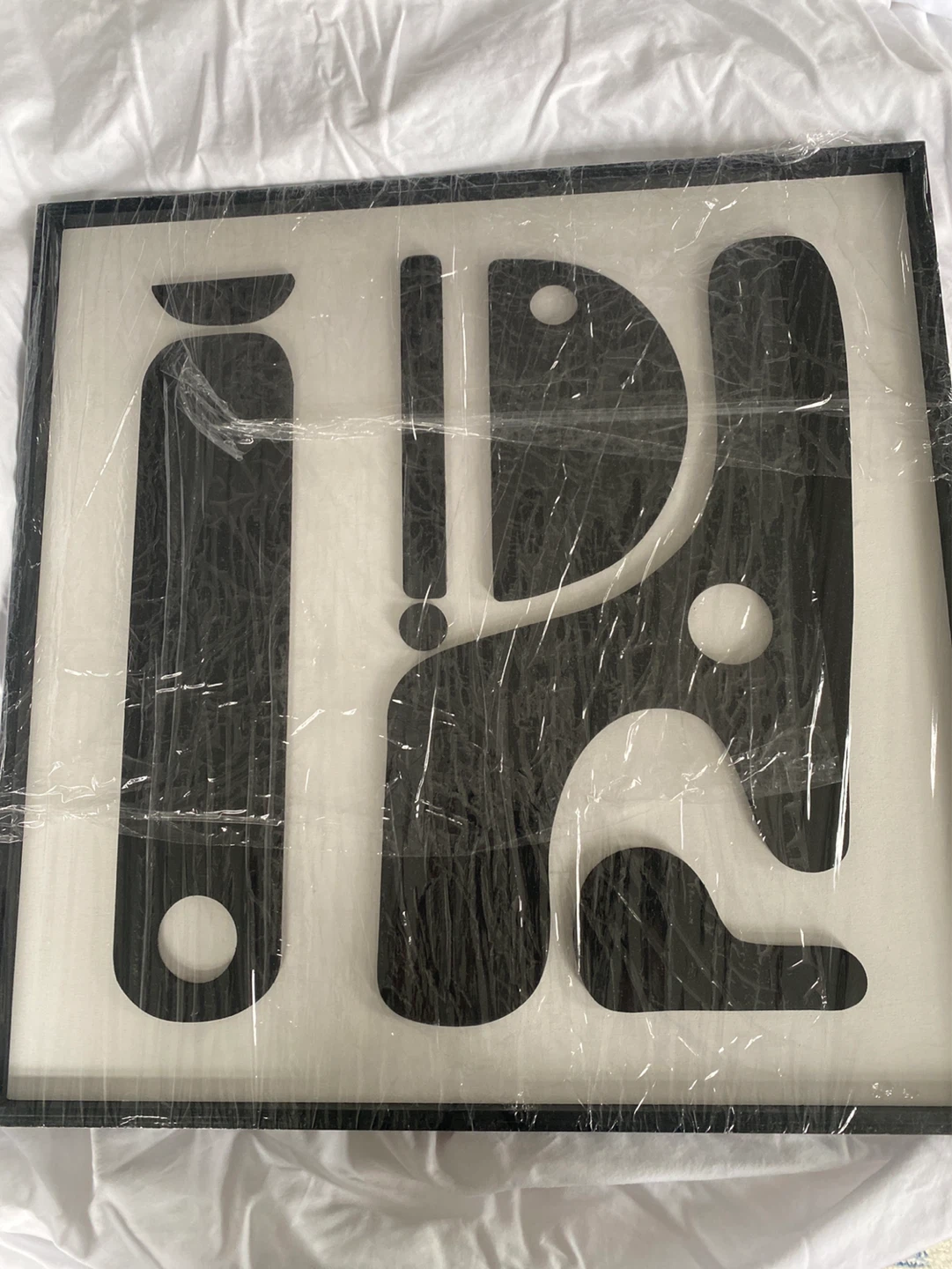 Framed Abstract Wall Art - Black and White