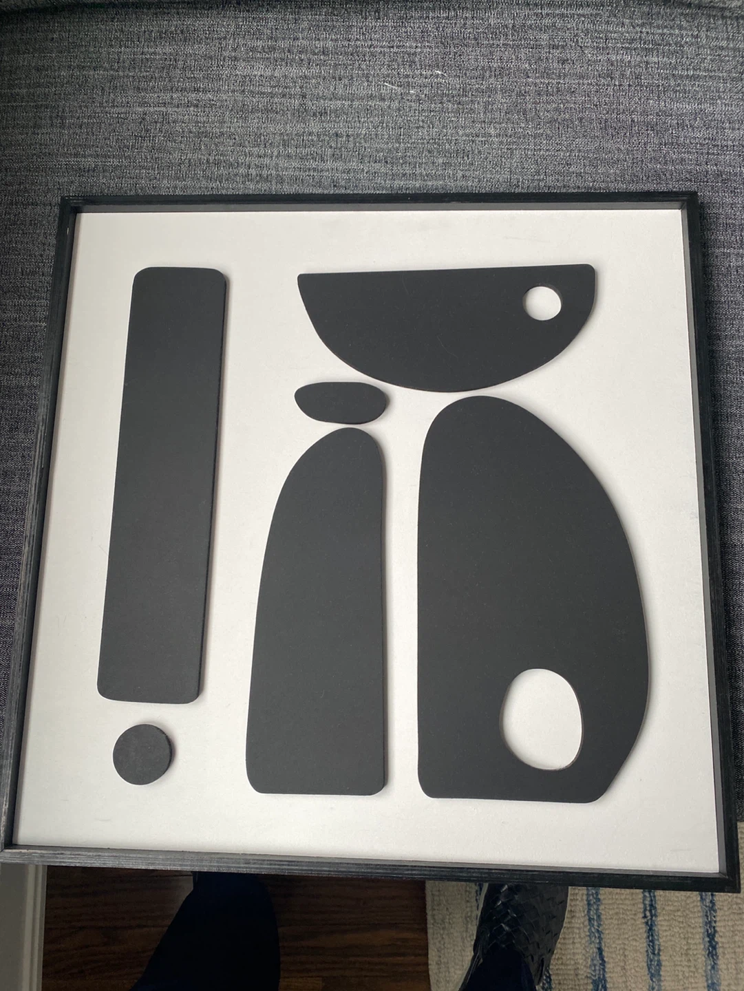 Framed Abstract Wall Art - Black and White - photo 2