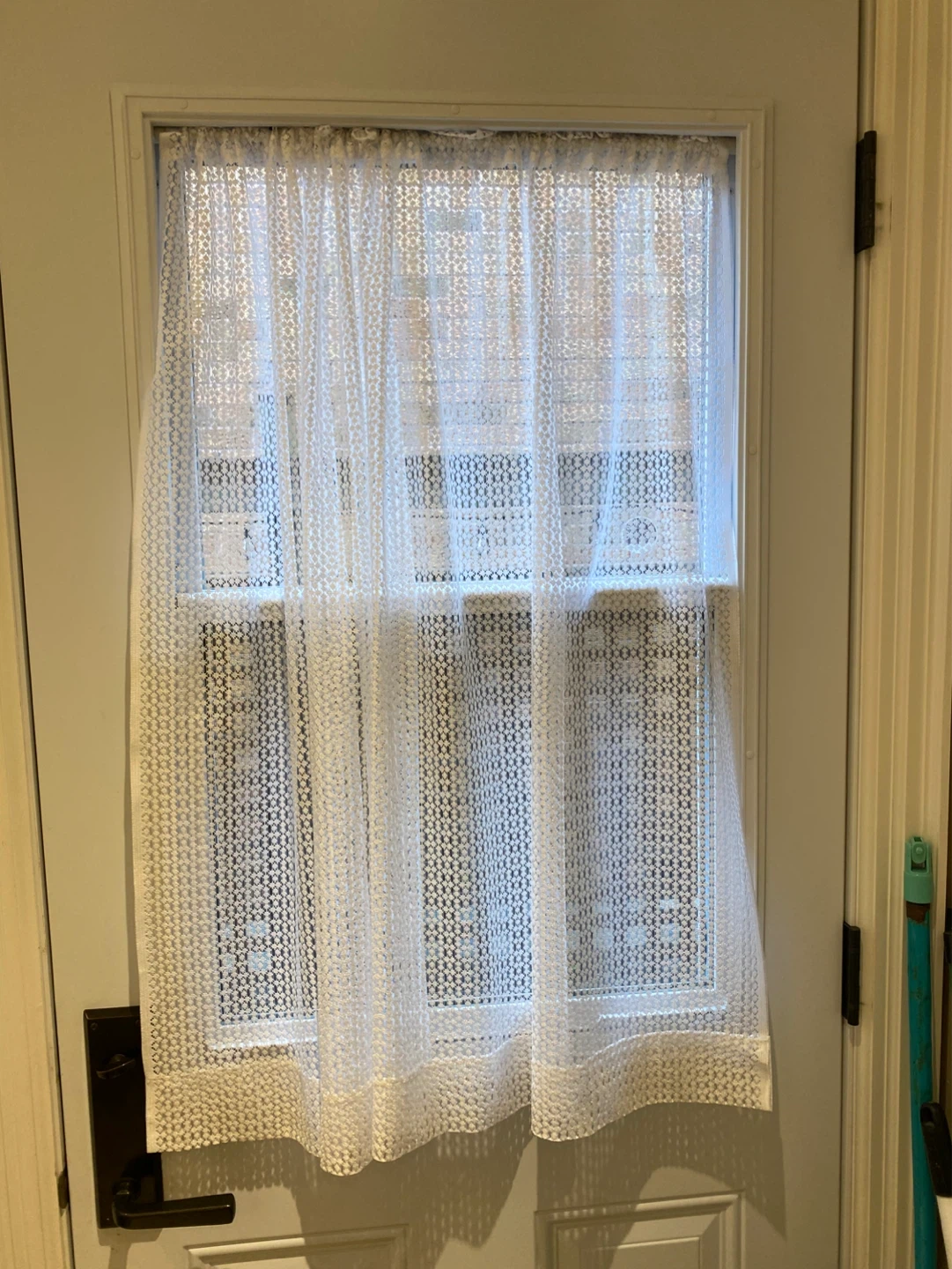 White Lace Door Curtain - photo 2