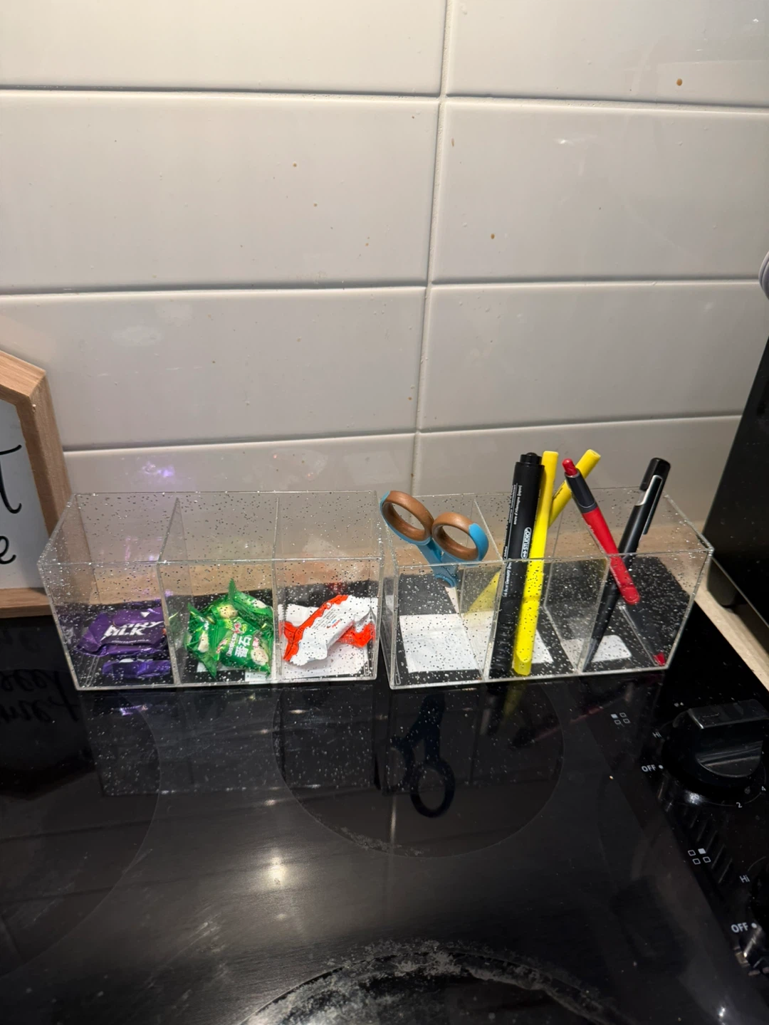 2pcs Clear Glitter 3 Section Organizer from Winners