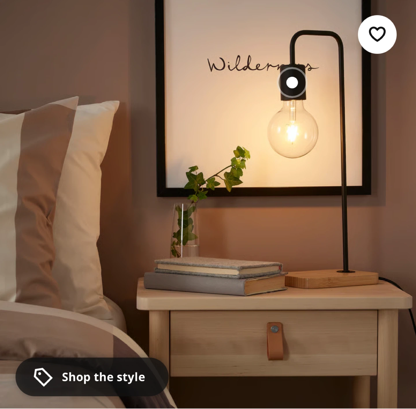 TVÄRHAND Table lamp, black/bamboo (includes bulb) - photo 3