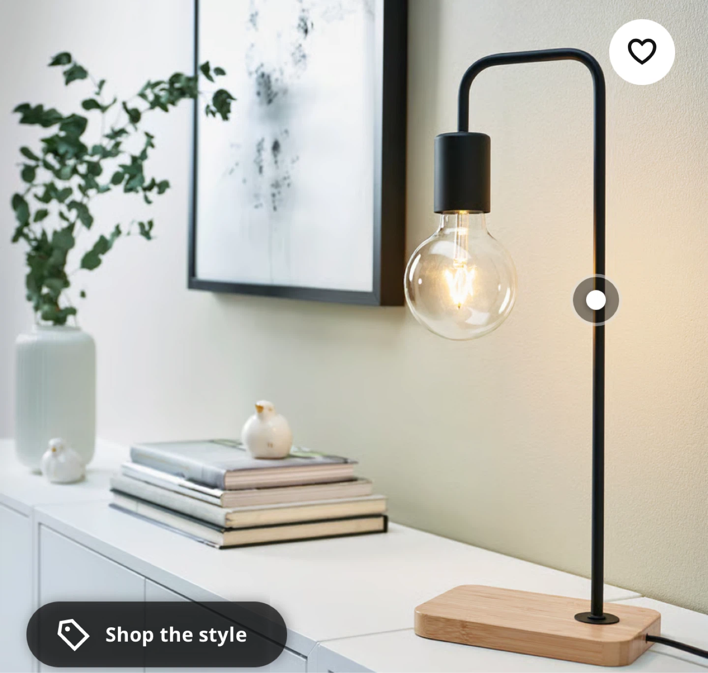 TVÄRHAND Table lamp, black/bamboo (includes bulb) - photo 4