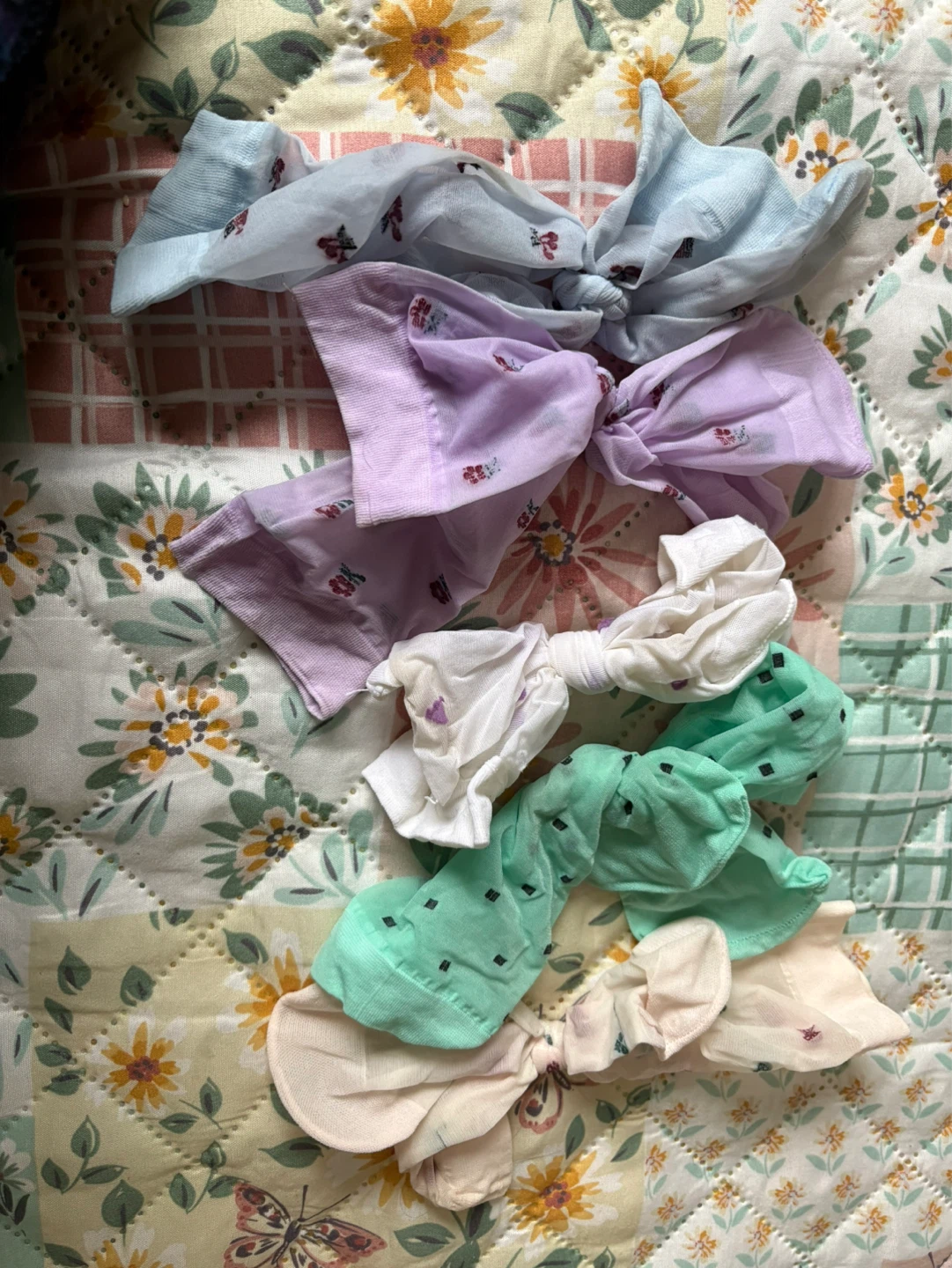 Sheer Socks with Cherry Pattern