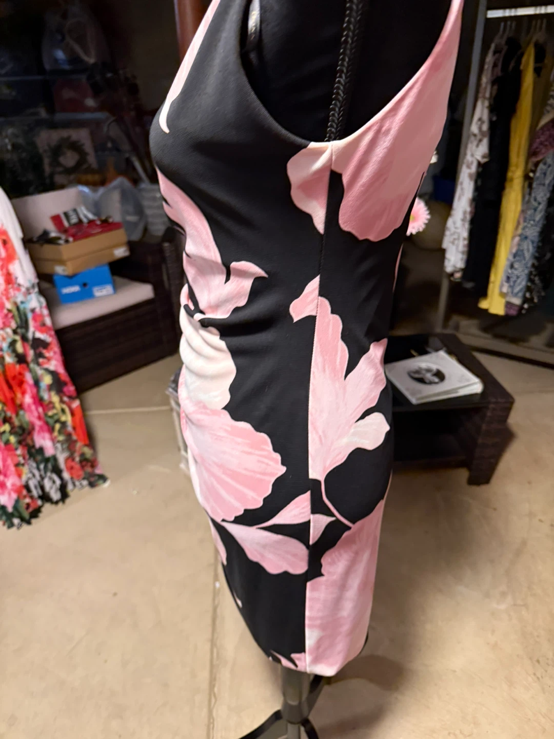 Donna Karan Black Floral Ruched Sheath Dress - photo 5
