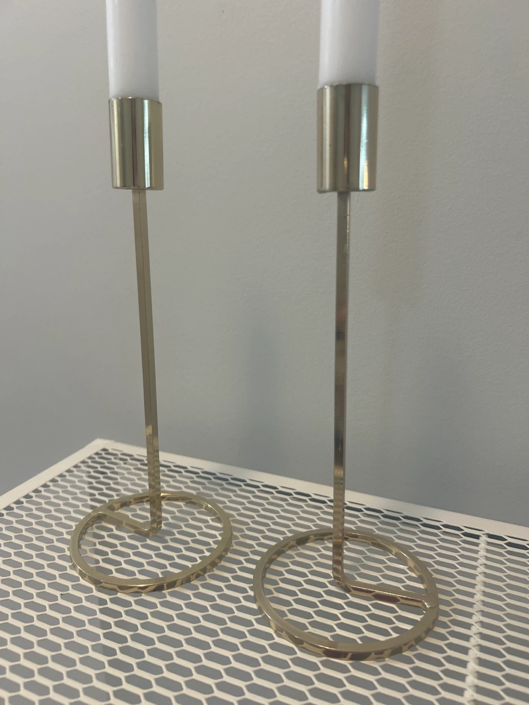 Gold Metal Candlestick Holders (Set of 2) - photo 2