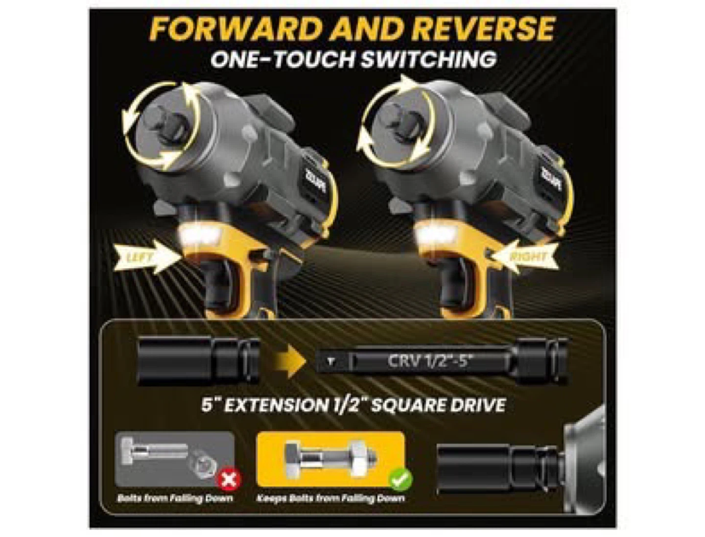 Zexape 1/2 Inch Cordless Impact Wrench - photo 5