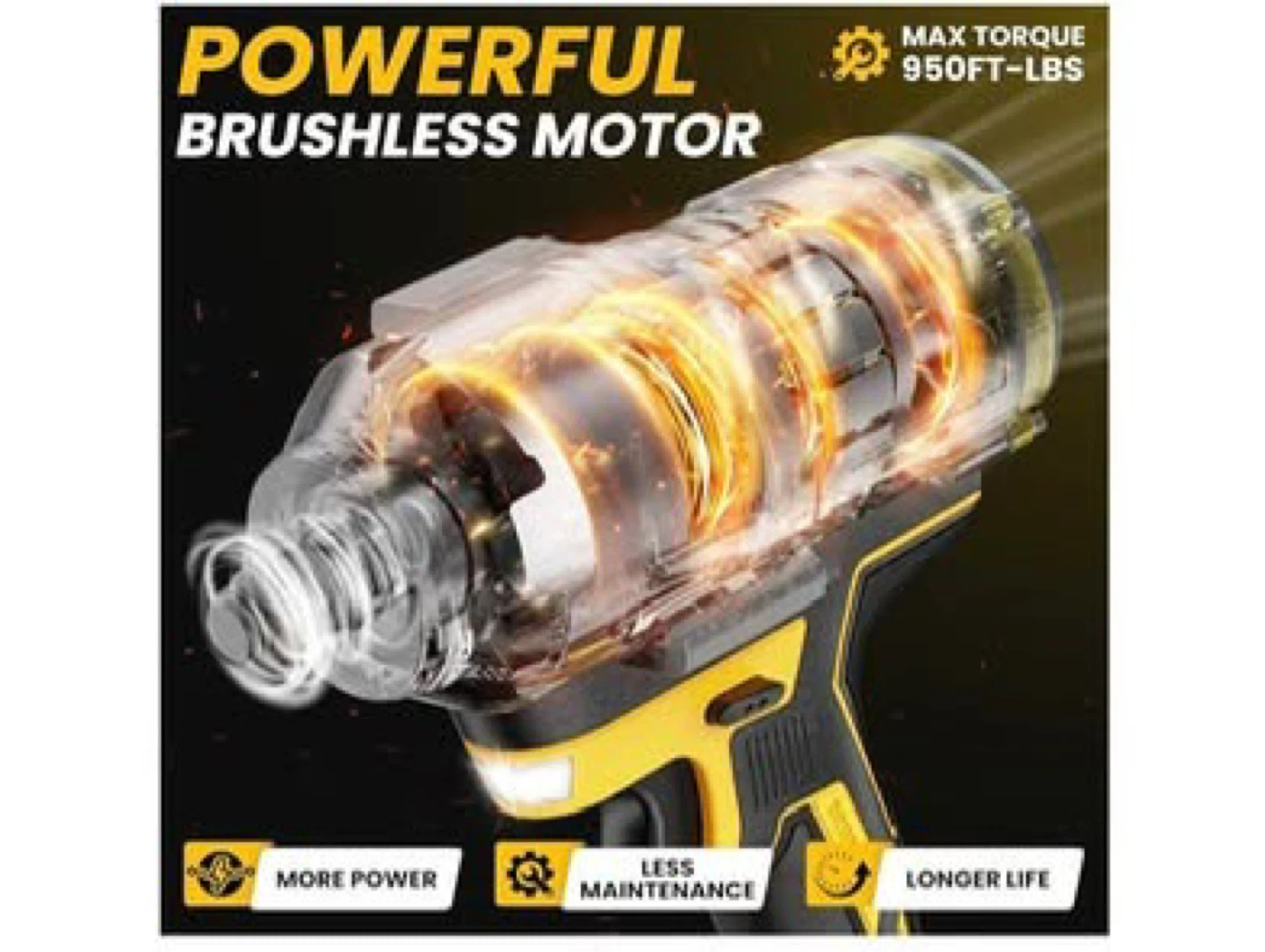 Zexape 1/2 Inch Cordless Impact Wrench