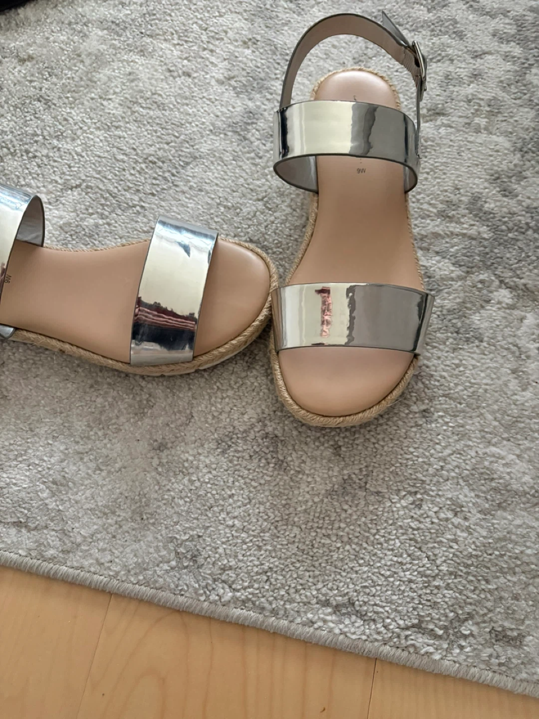 Silver Espadrille Platform Sandals - photo 2