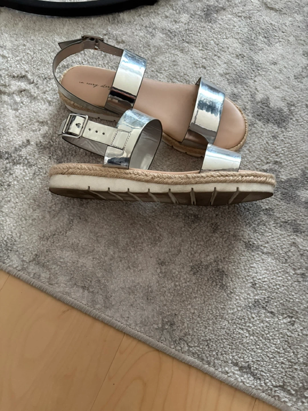 Silver Espadrille Platform Sandals - photo 3