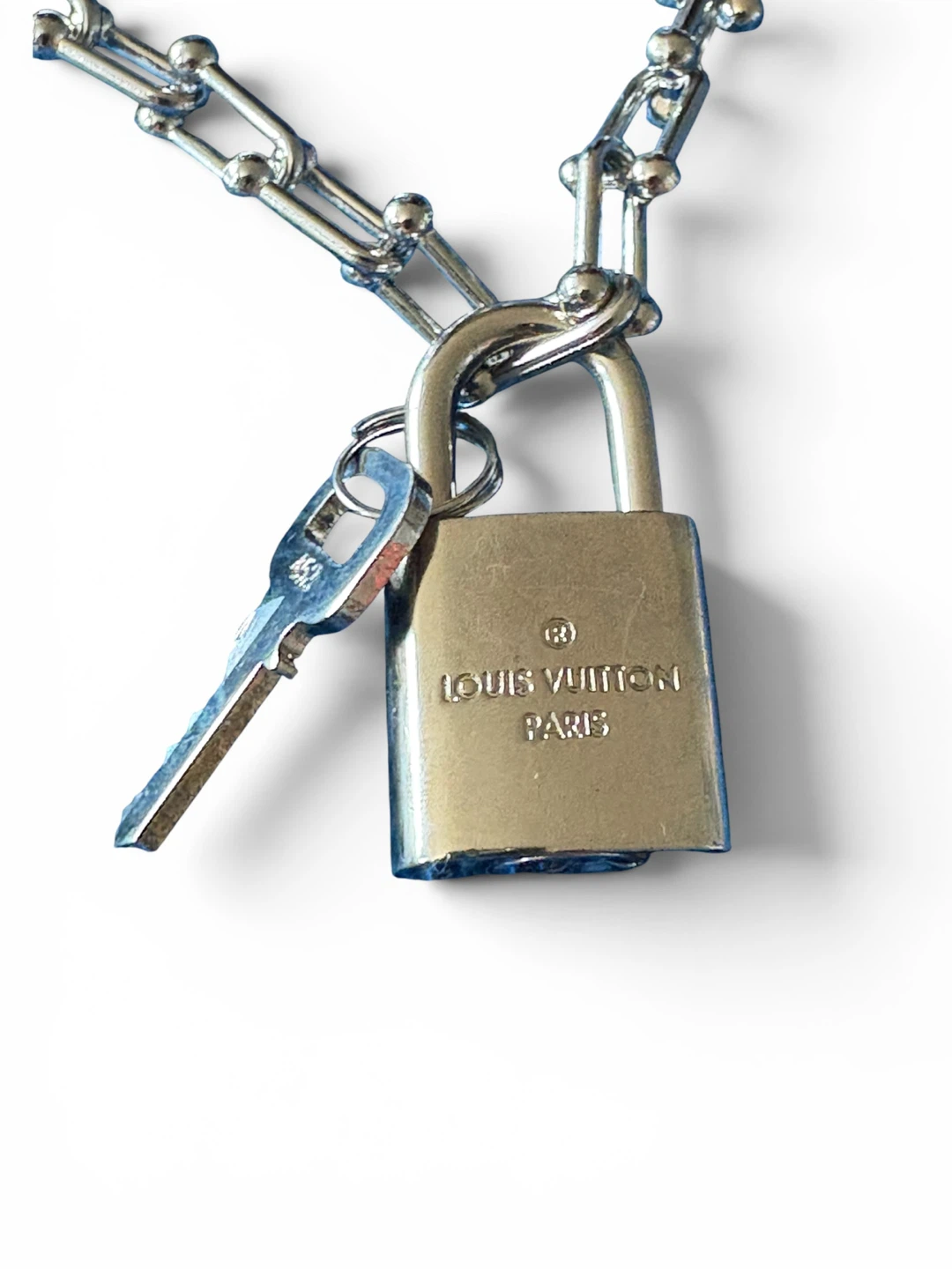 Louis Vuitton Paris Padlock and Chain Necklace - photo 2