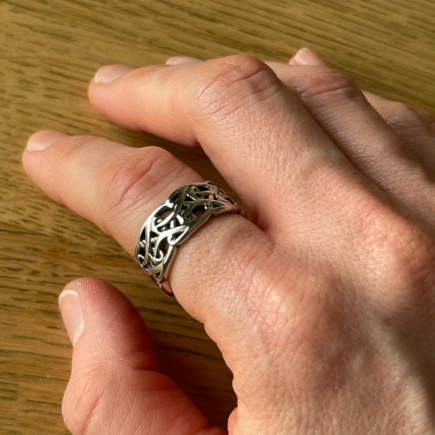 Intertwined Mushrooms stainless steel ring (size 8) - photo 4