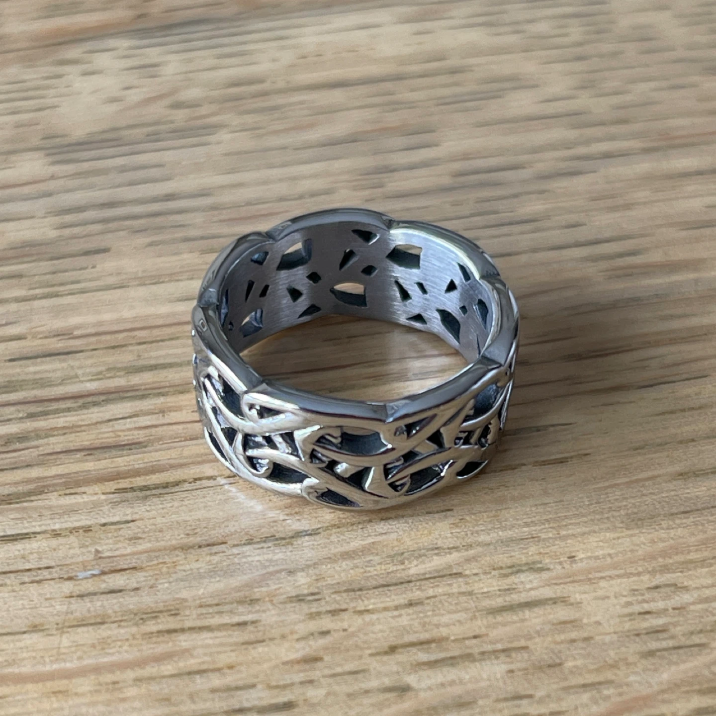 Intertwined Mushrooms stainless steel ring (size 8) - photo 3