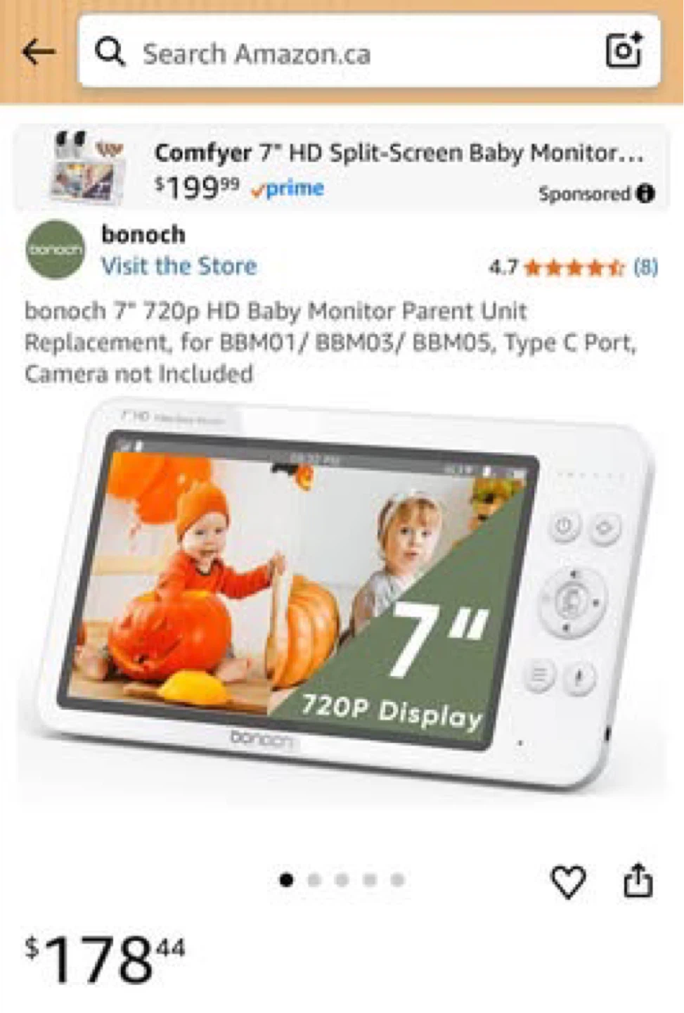 bonoch 7" HD Split-Screen Baby Monitor - photo 2