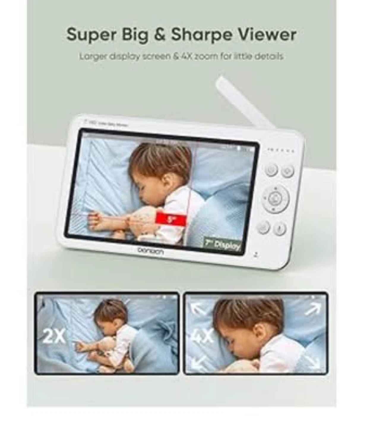 bonoch 7" HD Split-Screen Baby Monitor