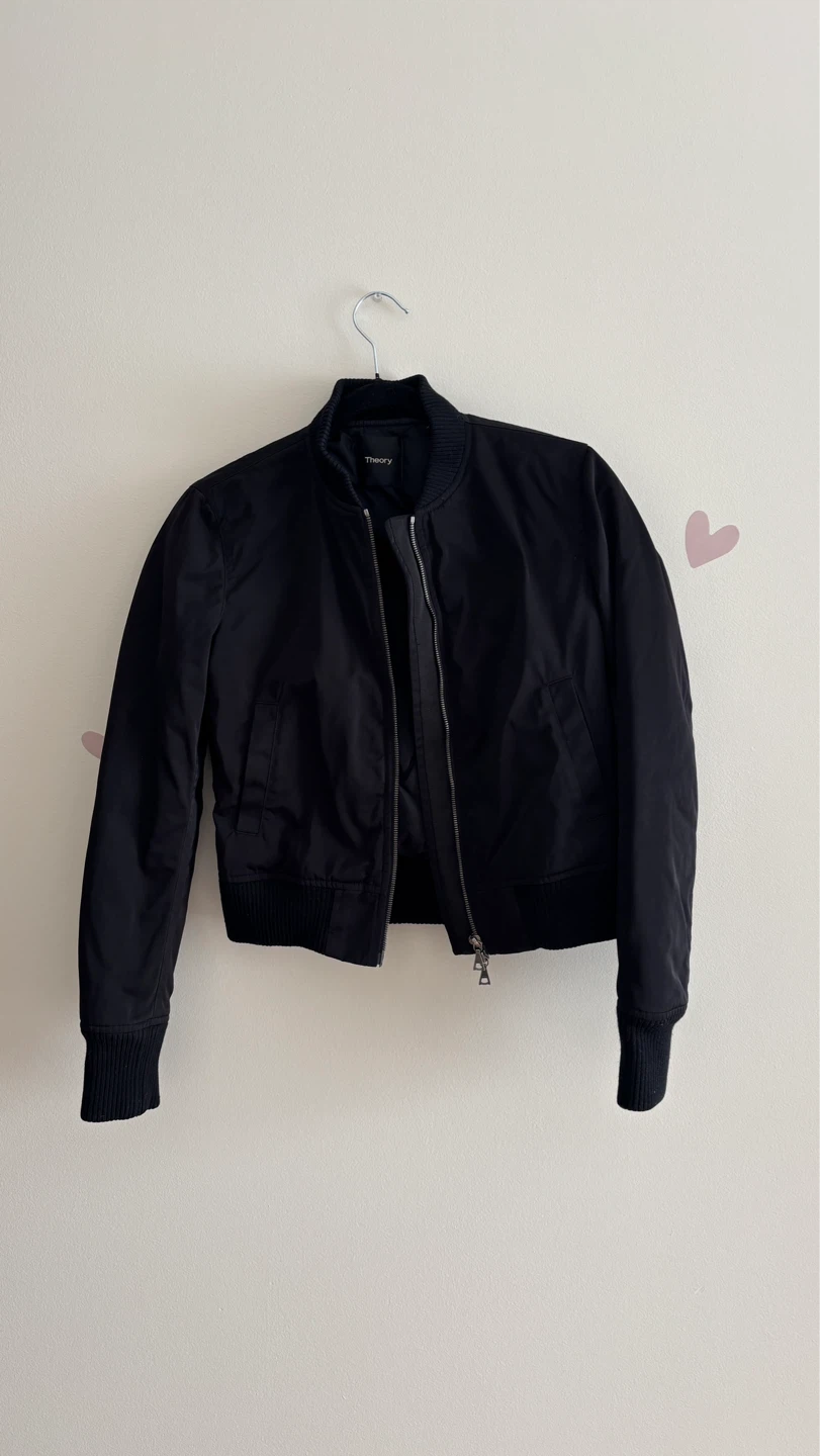 Theory Black Bomber Jacket
