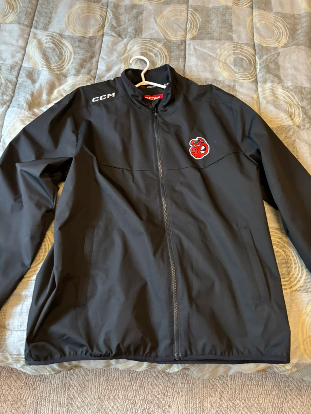 CCM Black Hockey Rockford Ice Hogs Jacket and Pants Set - XL