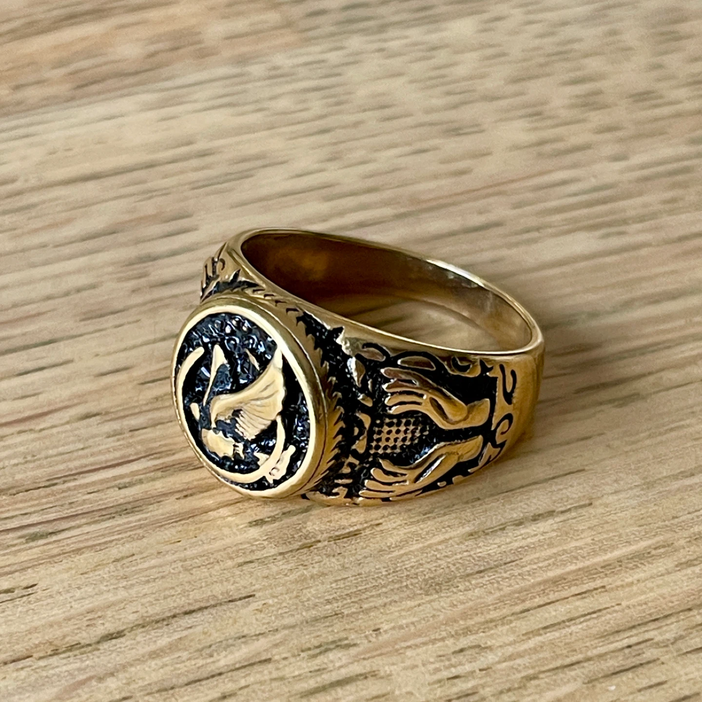 Sacred Dove of Peace stainless steel ring (size 11.5) - photo 3