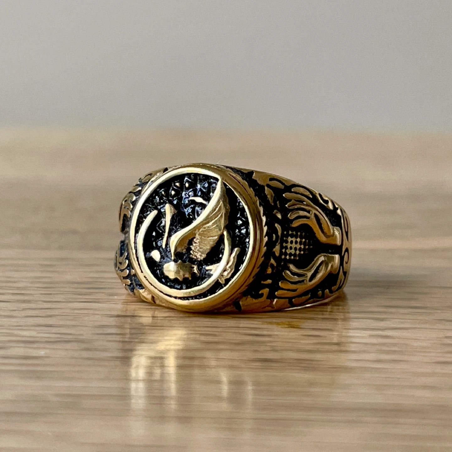 Sacred Dove of Peace stainless steel ring (size 11.5)
