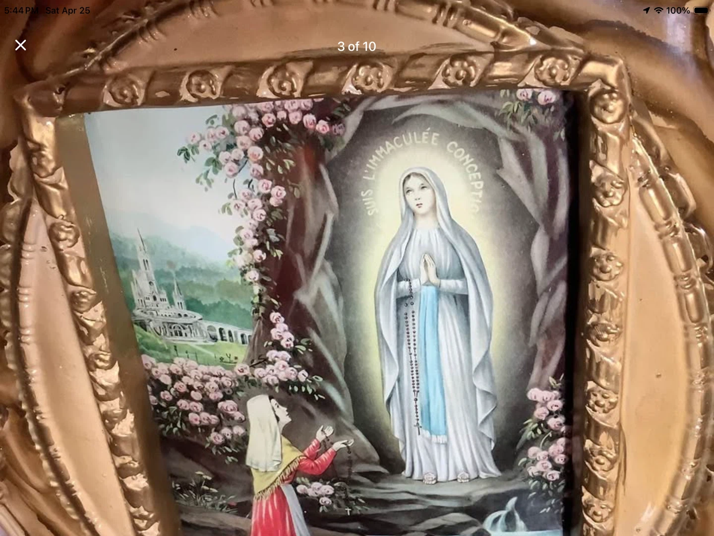 Ant Print Our Lady of Lourdes Convex Bubble Glass 🐞 - photo 3