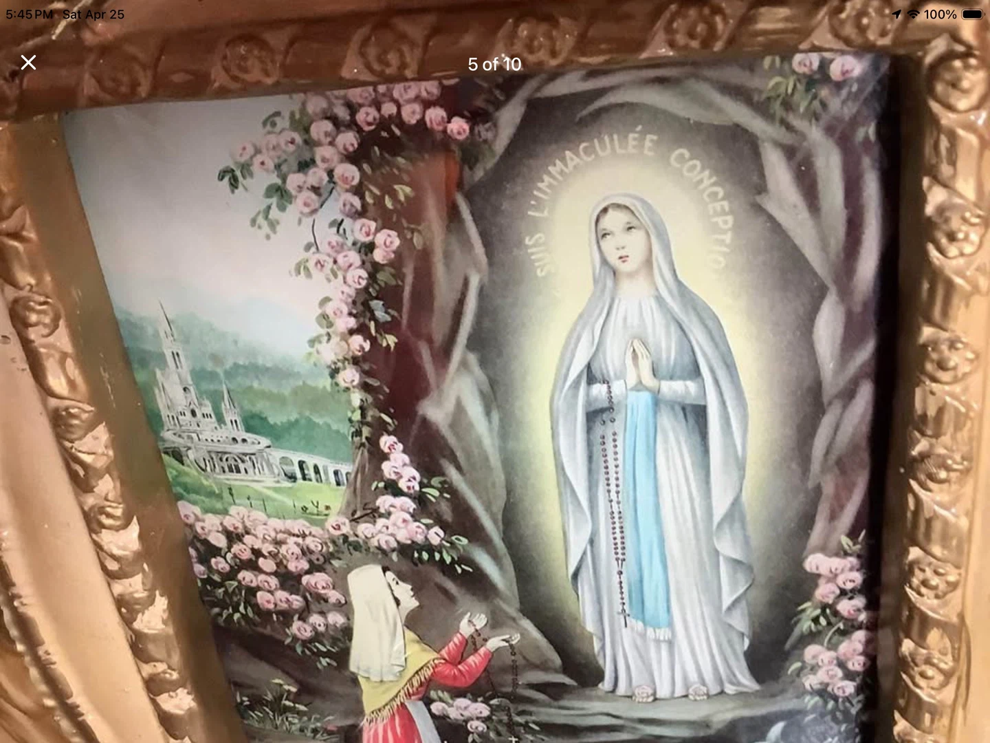 Ant Print Our Lady of Lourdes Convex Bubble Glass 🐞 - photo 5