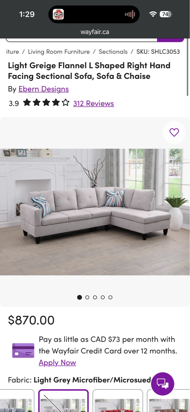 Wayfair L Shapped Couch - photo 2
