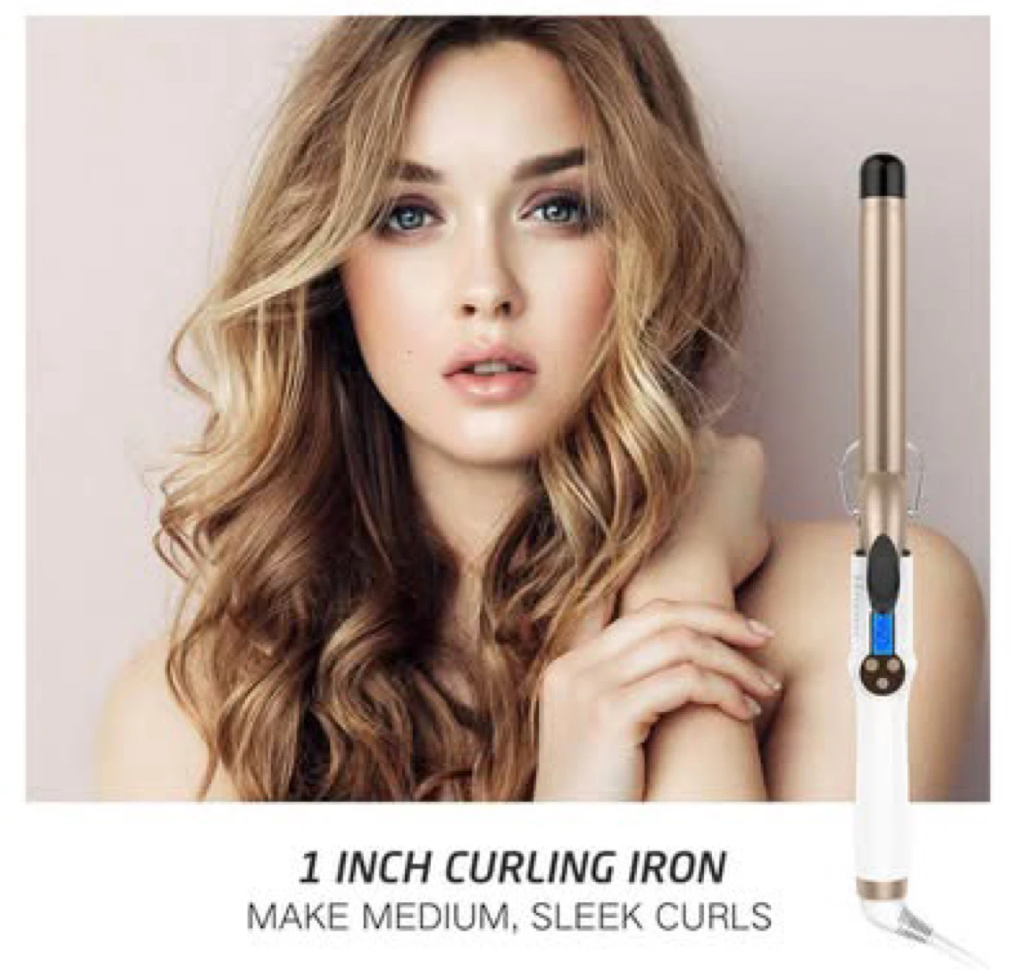 HOSON 1 Inch Curling Iron - Champagne