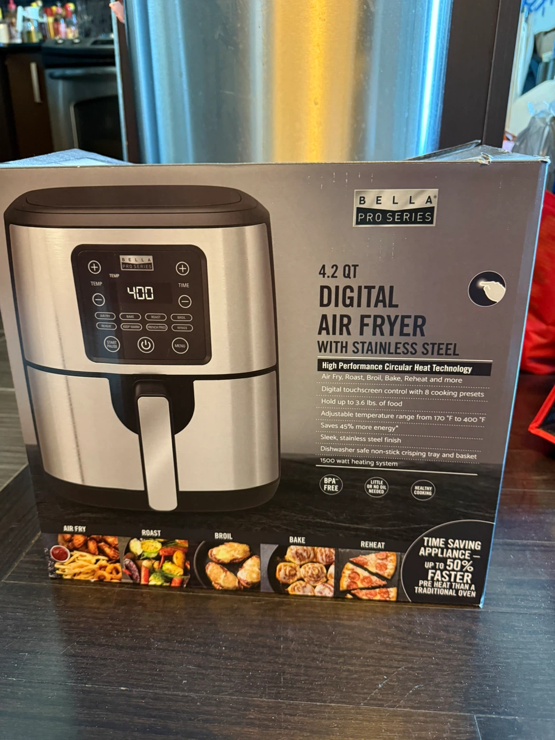 Bella Pro Series 4.2 Qt Digital Air Fryer with Stainless Steel - photo 2
