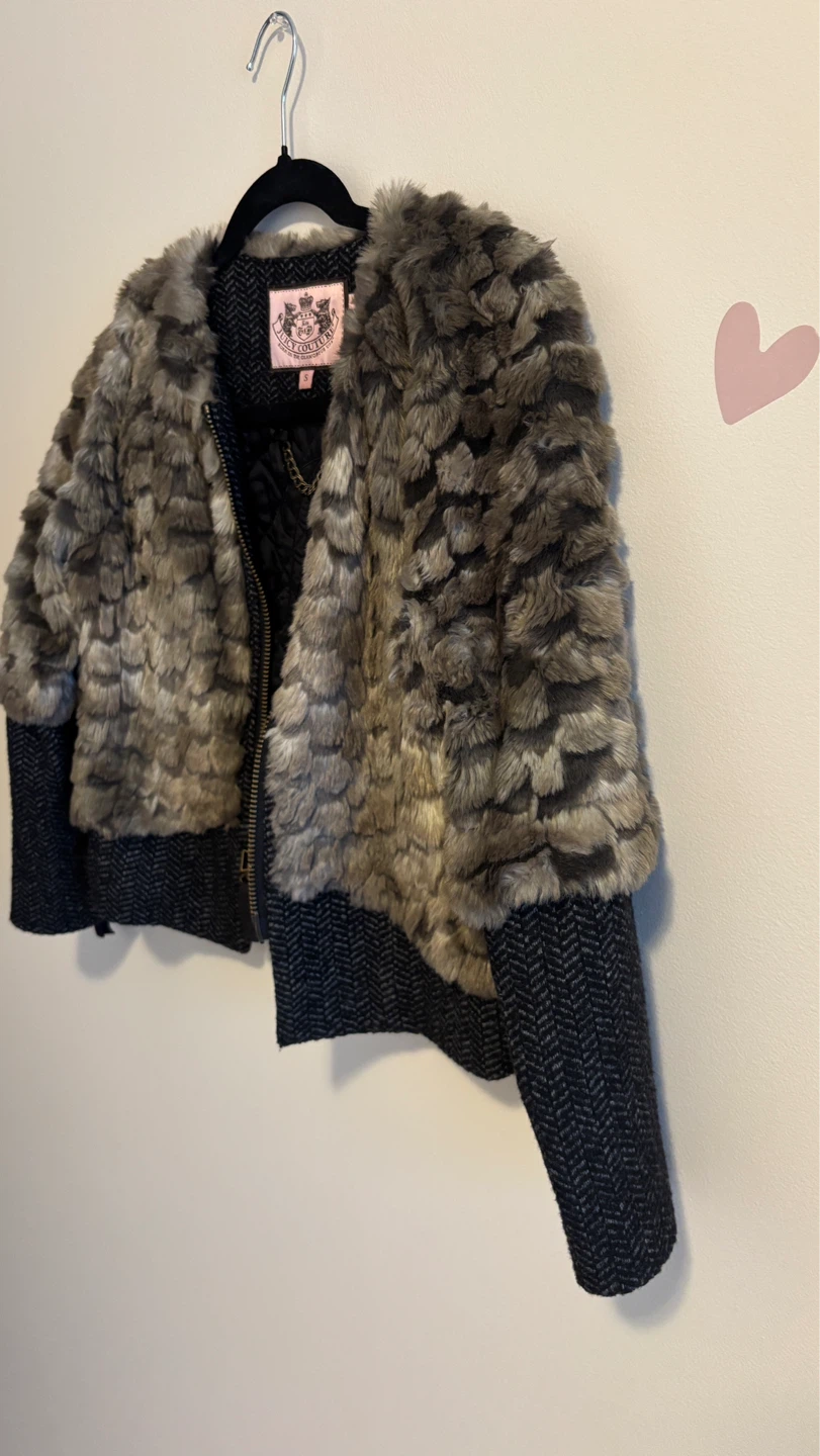 Juicy Couture Faux Fur Bomber Jacket - Size S - photo 3