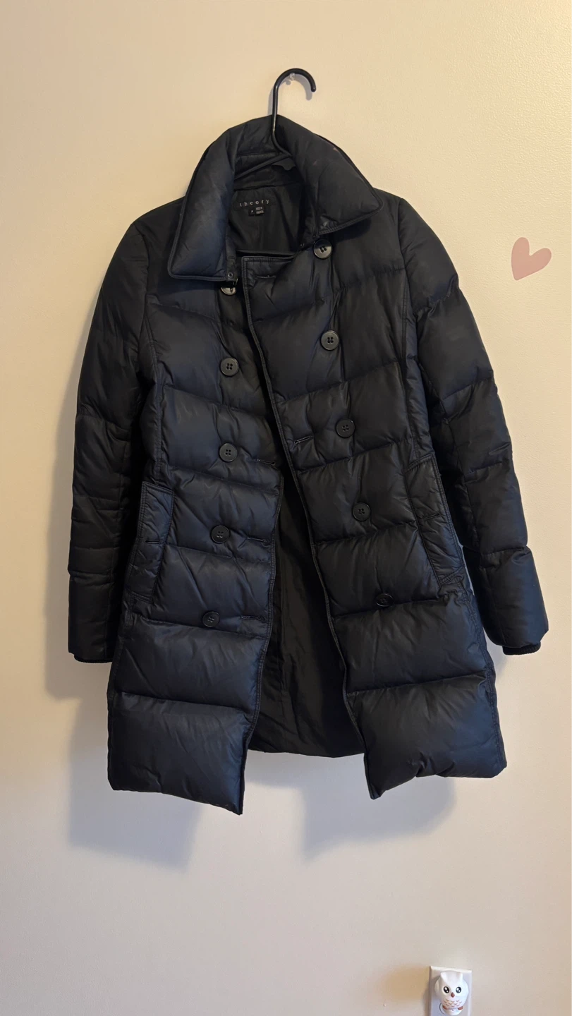 Theory Black Down Puffer Coat - photo 2