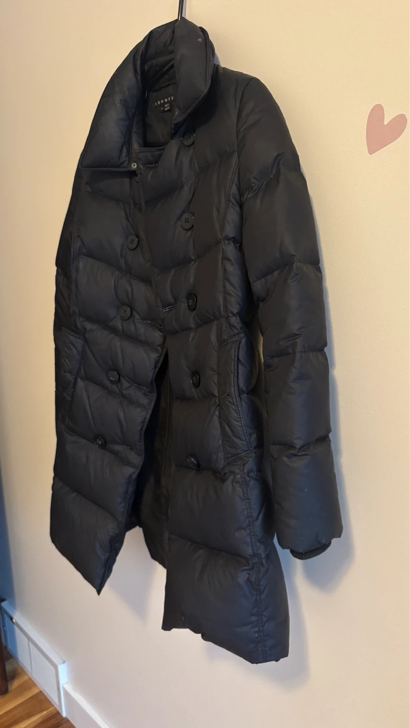 Theory Black Down Puffer Coat