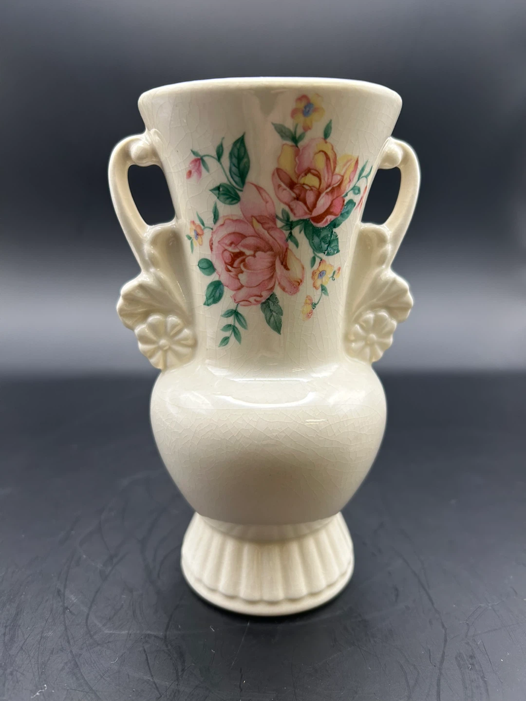 Royal Copley Cream Floral Vase