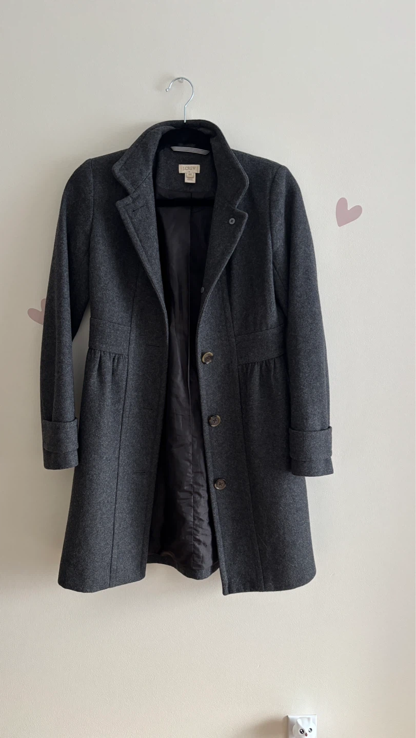 J.Crew Grey Wool Blend Coat - Size 00