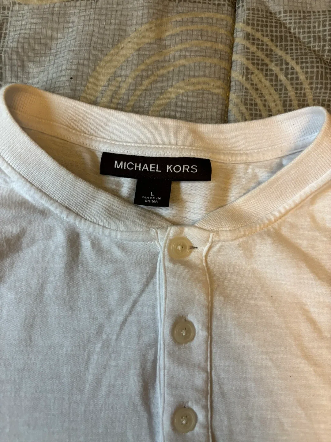 Michael Kors White Henley Shirt - Size L - photo 2